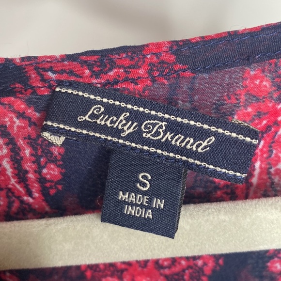 Lucky Brand Women's Blue & Pink Print Button-Down Sleeveless Maxi Dress sz Small - Picture 11 of 13